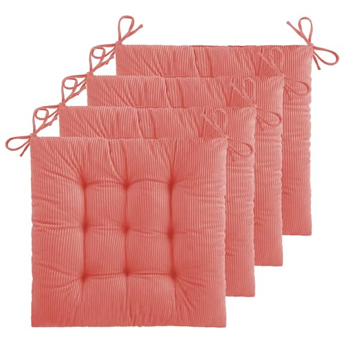 ELFJOY Stuhlkissen für Esszimmer- und Küchenstühle, 45,7 cm, warmes, dickes Kordsamt, Komfort-Stuhlkissen für Büro mit Bändern, 45,7 cm, Rosa, 4 Stück ELFJOY Stuhlkissen für Esszimmer- und Küchenstühle, 45,7 cm, warmes, dickes Kordsamt, Komfort-Stuhlkissen für Büro mit Bändern, 45,7 cm, Rosa, 4 Stück von ELFJOY