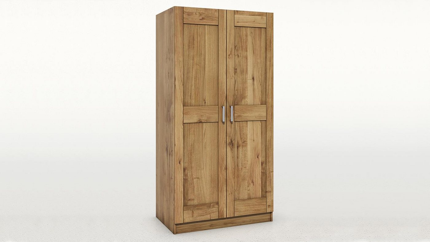 ELFO Kleiderschrank Kleiderschrank Toni 2 Schrank in Wildeiche teilmassiv 102 cm Türen aus Massivholz ELFO Kleiderschrank Kleiderschrank Toni 2 Schrank in Wildeiche teilmassiv 102 cm Türen aus Massivholz von ELFO