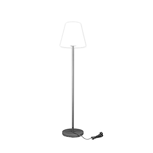 ELG LED Stehlampe ST Lampe Stehleuchte IP65 Gartenlampe mit LED Leuchtmittel Dimmbar Warm White und RGB 9W 806lm 3300K Terrassenleuchte Balkonlampe Outdoor E27 Fassung mit Netzkabel von ELG Leuchten