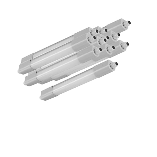 ELG Leuchten 12x LED Feuchtraumleuchte 60cm 4000K 17W 2200lm IP66 wasserfest led feuchtraumleuchte 60cm garagenbeleuchtung werkstattlampe kellerleuchte von ELG Leuchten