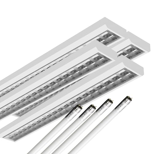 ELG Leuchten 4x LED Rasteranbauleuchte 150cm 1-flammig inkl. 4x 24 Watt 4000lm (6500K) (Tageslicht) 166 lm/W Daylight Büroleuchte optional Pendelleuchte von ELG Leuchten
