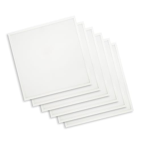 ELG Leuchten 6 x Hochwertige LED Panelleuchte, Einlegeleuchte 62x62cm, Rasterdeckenleuchte, 4000K (neutralweiß), 4000 Lumen, 25 Watt (inkl. Treiber) von ELG Leuchten