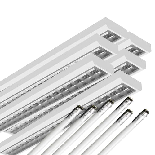 ELG Leuchten 6x LED Rasteranbauleuchte 150cm 1-flammig inkl. 6x 20 Watt 2790lm (3000K) (Warmweiß) 139,5 lm/W Daylight Büroleuchte optional Pendelleuchte von ELG Leuchten