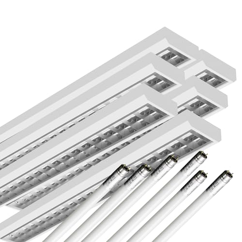 ELG Leuchten 6x LED Rasteranbauleuchte 150cm 1-flammig inkl. 6x 24 Watt 4000lm (6500K) (Tageslicht) 166 lm/W Daylight Büroleuchte optional Pendelleuchte von ELG Leuchten