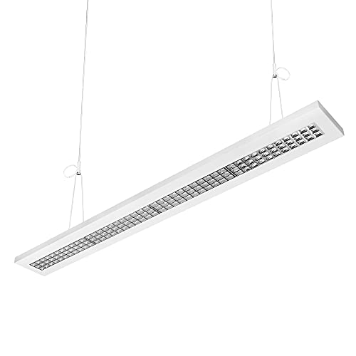 ELG Leuchten Hochwertige LED Pendelleuchte Mit Mikrolamellenraster 120cm 36 Watt 4000 Lumen 4000 Kelvin Neutralweiss Büroleuchte Deckenleuchte Bürobeleuchtung Rasterleuchte Deckenlampe Bürolampe von ELG Leuchten