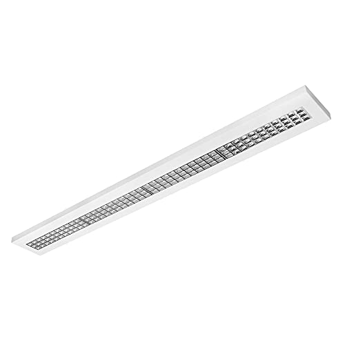 ELG Leuchten Hochwertige LED Rasteranbauleuchte Mit Mikrolamellenraster 150cm 45 Watt 5000 Lumen 4000 Kelvin Neutralweiss Büroleuchte Deckenleuchte Deckenlampe Bürolampe von ELG Leuchten