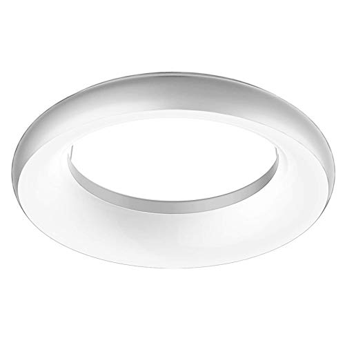 ELG Leuchten LED Deckenleuchte Rund 35 Watt 2900lm 3000K Design Leuchte Anbauleuchte Modern Dekorativ Deckenlampe Wohnzimmer Schlafzimmer Flur Deckenbeleuchtung (Silber) von ELG Leuchten
