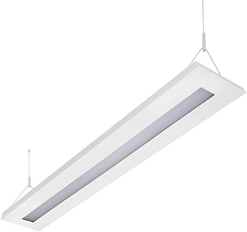 ELG Leuchten LED Pendelleuchte 51 Watt COB 4000K 4630lm 130cm Mikroprismatische Abdeckung direkter/indirekter Lichtanteil Büroleuchte Arbeitsplatzleuchte Schreibtischleuchte Hängeleuchte Designleuchte von ELG Leuchten