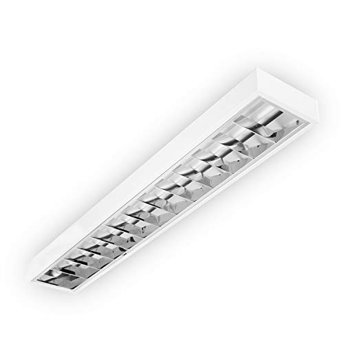 ELG Leuchten LED Rasteranbauleuchte 120cm vorverdrahtet für Led Röhren Büroleuchte Deckenleuchte Rasterleuchte Deckenlampe Bürolampe optional Pendelleuchte (Ohne Leuchtmittel, 120/1-flammig) von ELG Leuchten