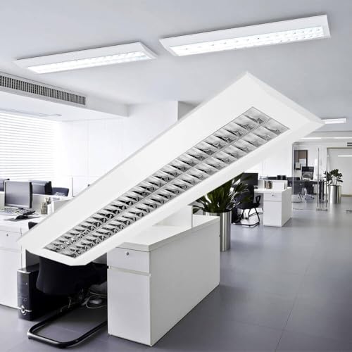 ELG Leuchten LED Rasteranbauleuchte 55W COB 6100lm 4000K Büroleuchte Bürolampe Aufbauleuchte mit BAP Raster Arbeitsplatzleuchte Deckenleuchte Schreibtischleuchte (55) von ELG Leuchten