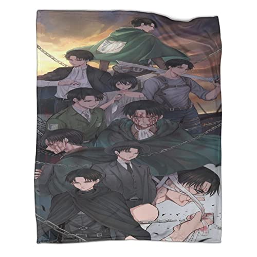 Attack on Titan Kuscheldecke Flauschig Decke 50x60inch(127x152cm) Fleecedecke Weich Und Warme, 3D Levi Ackerman Wohndecke Flanell Als Sofadecke Couchdecke Tagesdecke von ELGISI