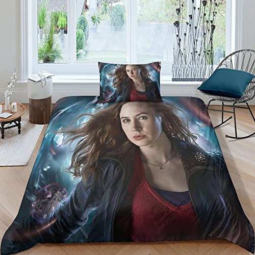 ELGISI Doctor Who Duvet Cover Bettwäsche Set Animation Bettbezug Und Kissenbezug, Mikrofaser, 3D Digital Print Deckenbezug Dreiteilige Set Für Erwachsene Und Kinder Single（135x200cm） von ELGISI