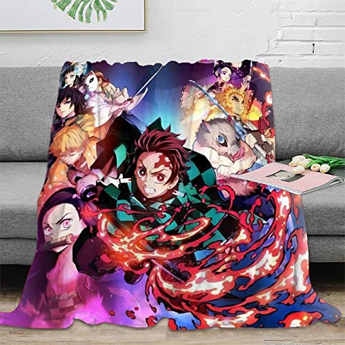 ELGISI Kimetsu No Yaiba Decke, Nezuko Kamado 3D Kuscheldecke Sofadecke Bettüberwurf Erhältlich Decke Tagesdecke Decke Für Sofa Und Bett Falten-beständig Schmusedecke 60x80inch(150x200cm) von ELGISI