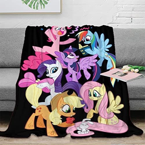 ELGISI My Little Pony Kuscheldecken,Decke Auf Mikrofaser, Rainbow Pony 3D-Digitaldruck Kuscheldecke, Flanelldecke, Weich Wohndecke, Sofadecke Decke Für Kinder Jungen Erwachsene 60x80inch(150x200cm) von ELGISI