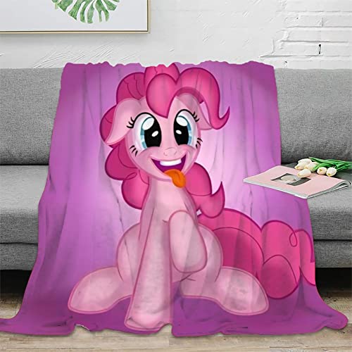 ELGISI My Little Pony Kuscheldecken Rainbow Pony 3D Drucken Decke Flanell Flauschige Decke Kuschelige Wohndecke Sofadecke Reisedecke Vielseitig Einsetzbar Decke 60x80inch(150x200cm) von ELGISI