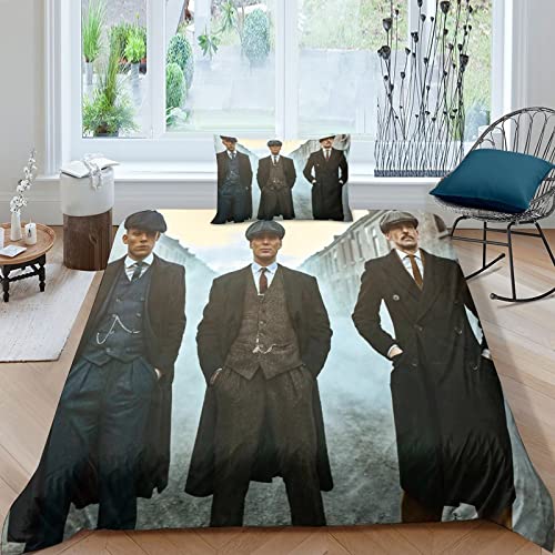 ELGISI Peaky Blinders Bettbezug Und Kissenbezug 3D-Digitaldruck Ultraweich Tommy Shelby Bettwäsche Geeignet Für Mädchen Jungen Teenager Bettbezüge Und Kissenbezüge 50 X 75cm Single（135x200cm） von ELGISI