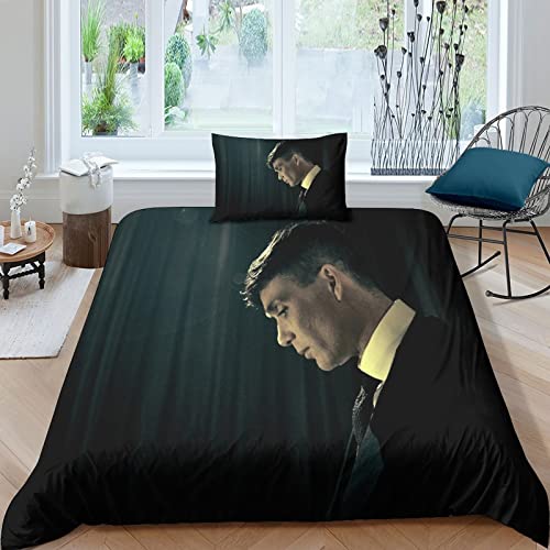 ELGISI Peaky Blinders Bettwäsche Set Kinder Bettwäsche 3D Gedruckt Tommy Shelby Bettbezug,Soft Mikrofaser Bettbezug Mit Kissenbezug 50x75cm Für Erwachsene Und Kinder Single（135x200cm） von ELGISI