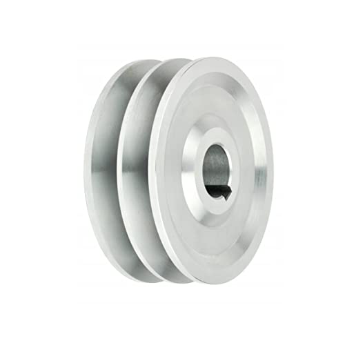 Keilriemenscheibe 70mm 2-rillig Für Keilriemen SPB 17mm Welle 24mm, Varianten Riemenscheiben 60mm-160mm Welle von 19 mm bis 42 mm mit Keilnut, Doppelrad 2x17mm Riemenrad Riemenantrieb von ELHEDA
