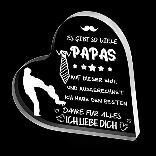 Geschenke für Papa Geburtstagsgeschenk Graviertes Acryl in Herzform Vatertag Geschenke für Papa beste Papa Geschenke Papa Geschenk Geburtstag Papa Geschenke für Weihnachten von ELIAUK