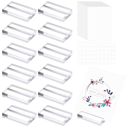 12 Stück Tischkartenhalter Acryl Postkartenhalter Tischaufsteller Postkartenhalter Menükartenhalter Namensschilder für Restaurants Hochzeiten Bankette Partys Fotoständer mit 20x Karten 50x Aufkleber 12 Stück Tischkartenhalter Acryl Postkartenhalter Tischaufsteller Postkartenhalter Menükartenhalter Namensschilder für Restaurants Hochzeiten Bankette Partys Fotoständer mit 20x Karten 50x Aufkleber von ELICNA