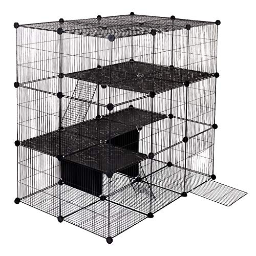ELIGHTRY Freigehege Kaninchen Auslaufgitter Laufkäfig Gittergehege Meerschweinchen Hasen Hamster Welpenauslauf mit Tür und Leiter DIY 52 Platten (35x35cm/Platte) Schwarz BHT 109 x 109 x 74 cm ELIGHTRY Freigehege Kaninchen Auslaufgitter Laufkäfig Gittergehege Meerschweinchen Hasen Hamster Welpenauslauf mit Tür und Leiter DIY 52 Platten (35x35cm/Platte) Schwarz BHT 109 x 109 x 74 cm von ELIGHTRY