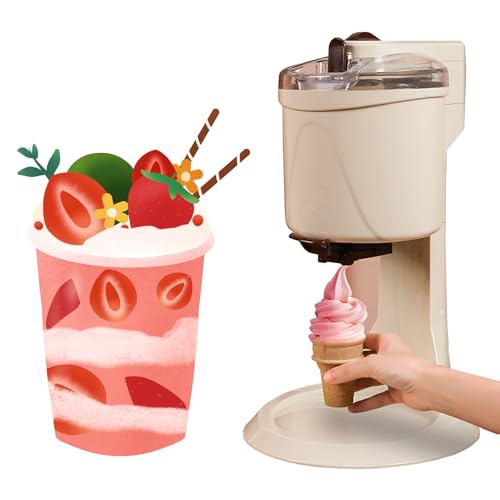 ELIKBH Softeismaschine für zu Hause Tragbare Eismaschine Softeismaschine Snow Cone Milchshake-Maker für Joghurt von ELIKBH