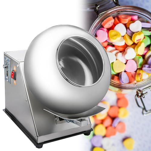 ELIKBH Zuckerüberzugsmaschine Kommerzielle Schokoladenpfannenmaschine Automatische Schokoladenüberzugspoliermaschine für die Herstellung in der heimischen Küche von ELIKBH