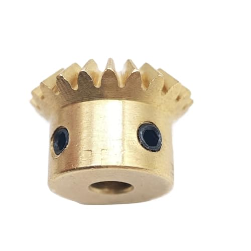 ELILANEY 1 Stück 0,8 Modul 15 Zähne Messing-Kegelrad 90-Grad-Übertragung Konisches Kegelrad 5 mm 6 mm Bohrung 0,8 M 16 T Gehrungsritzel Eingriffsritzel(5mm inner hole) von ELILANEY