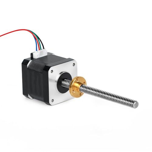 ELILANEY 1 Stück 500 mm langer Schaft Nema 17 Schrittmotor 2 mm 8 mm Anschluss T8 Gewindestange mit Kupfermutter 1.5 A 0.4Nm 42 x 42 x 40 mm Schrittmotor Maschinentreiber(2mm) von ELILANEY