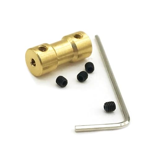 ELILANEY 1 Stück D9 L20 Messing starre Kupplungsverbindung Schrittmotor Wellenhülsenadapter Poröser Stecker Welle verstellbar(2MMX5MM) von ELILANEY