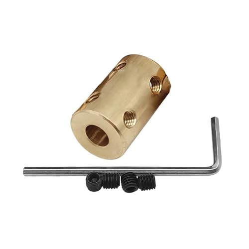 ELILANEY 1 Stück Kupfer Motorwellenhülse 3,17 mm 4 mm 5 mm 6 mm 7 mm 8 mm 10 mm 12 mm Bohrung Starre Wellenkupplung Koppler Modellverbinder Welle verstellbar(4mm to 6mm) von ELILANEY
