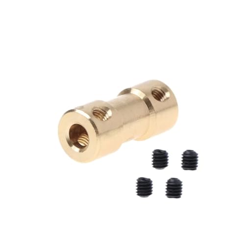 ELILANEY 1 Stück Kupferwellenkupplung 2 mm 2,3 mm 3 mm 3,17 mm 4 mm 5 mm Wellenmotoranschlüsse Kupplungshülse Adapterkupplung Welle verstellbar(4mm x 4MM) von ELILANEY