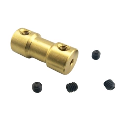 ELILANEY 1 Stück Messing-Wellenkupplung, 2 mm, 2,3 mm, 3,17 mm, 3 mm, 4 mm, 5 mm, 6 mm, Kupplungswelle, Motorkupplung, Motoranschluss Welle verstellbar(2mm x 2mm) von ELILANEY