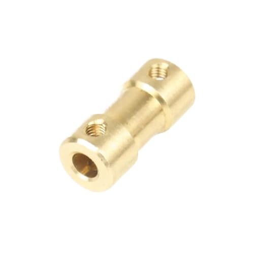 ELILANEY 1 Stück Messing starre Motorwellenkupplung 2 mm 2,3 mm 3 mm 3,17 mm 4 mm 5 mm 6 mm 6,35 mm Motorkupplung Welle verstellbar(5mm to 6mm) von ELILANEY