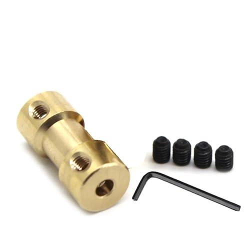 ELILANEY 1 Stück Messing starre Motorwellenkupplung Motorgelenkverbinder Hülsenadapter 2 mm 2,3 mm 3 mm 3,17 mm 4 mm 5 mm 6 mm Bohrungskupplung Welle verstellbar(5mm to 5mm) von ELILANEY