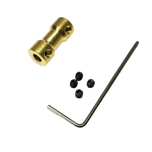 ELILANEY 1 Stück Motorwellenkupplung Messing Flexible Kupplung Antriebsstecker Motorwellenkonverter Welle verstellbar(2.3mm x 4mm) von ELILANEY