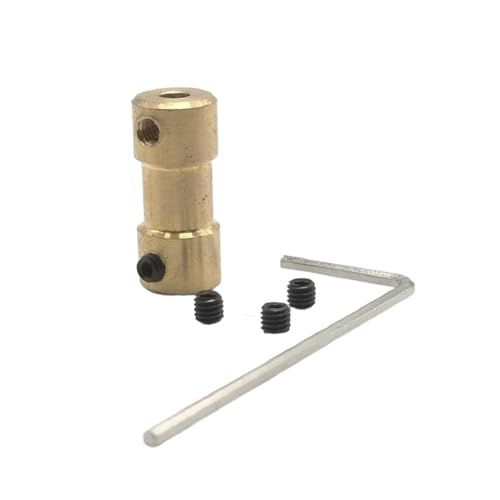 ELILANEY 1 Stück Motorwellenkupplung Messingkupplung Übertragung flexibel 2 mm 2,3 mm 3 mm 3,17 mm 4 mm 5 mm 6 mm Bohrung Motoranschluss Welle verstellbar(2mm x 3mm) von ELILANEY