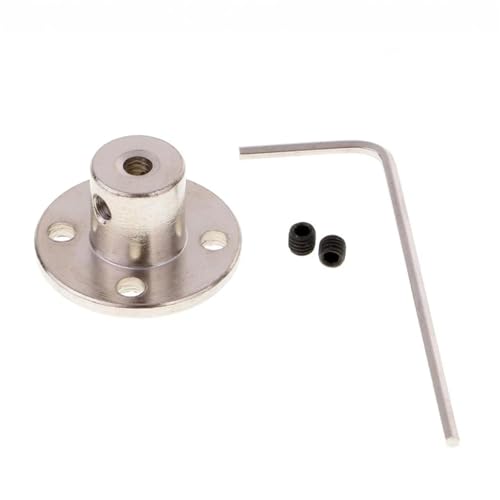 ELILANEY 1 Stück galvanisierte Stahlflansch-Wellenkupplung, hohe Härte, starre Flanschkupplung, Motorführung, Wellenachsenlager Welle verstellbar(6.35mm) von ELILANEY