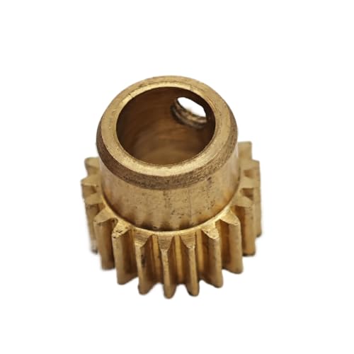 ELILANEY 1 stücke Messing 0,4 Modul 18 Zähne Stirnradgetriebe 8mm Durchmesser 0,4 M 18 T Gerade Zähne Getriebe mit Schritt Gerader Mitnehmer(2mm bore) von ELILANEY