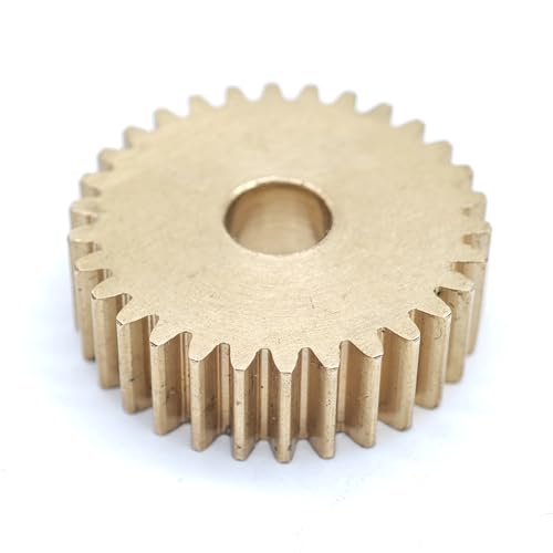 ELILANEY 2 Stück 0,4 Modul 40 Zähne Kupfer Flachzahnrad 2mm Festsitz Lose Passung Wellenritzel 16,8x2mm 0,4M 40T Zahnrad mit geraden Zähnen Gerader Mitnehmer(2mm loose fit) von ELILANEY