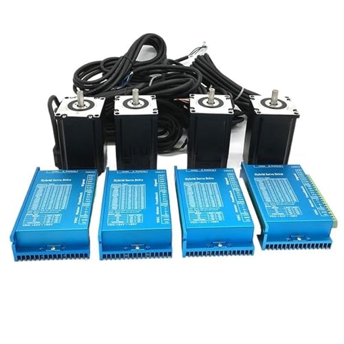 ELILANEY 4 Set 57 Hybrid-Schrittmotortreiber-Kit 2,2 Nm 4,5 A Nema 23 Closed-Loop-Schrittmotor 1000 Leitungen Encoder 2-Phasen-Schritttreiber Maschinentreiber von ELILANEY