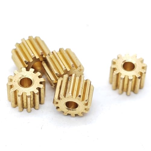 ELILANEY 5 Stück 0,4 Modul 13 Zähne Messingzahnrad 6 mm Durchmesser 4 mm Dicke 0,4 M 13T Gerades Zahnrad 1,5 mm 2 mm Festsitzendes Wellenritzel Gerader Mitnehmer(1.48mm hole) von ELILANEY