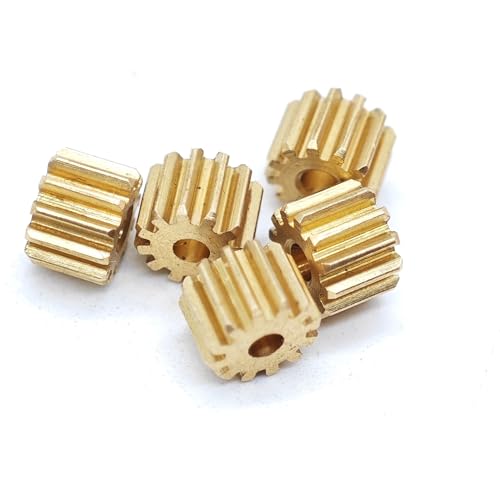 ELILANEY 5 Stück 0,4 Modul Messing Zahnrad mit geraden Zähnen 0,4 M 9 Zähne Flachzahnrad 4,4 mm Durchmesser 1 mm 1,5 mm 2 mm enges Dit-Wellenritzel Gerader Mitnehmer(4mm Thickness 1.48mm Hole) von ELILANEY
