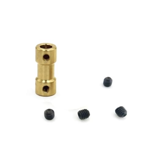 ELILANEY 5 Stück Messing-Wellenkupplung, 2 mm, 2,3 mm, 3 mm, 3,17 mm, 4 mm, 5 mm, 6 mm Bohrung, Motorkupplung, Motorübertragungsstecker Welle verstellbar(5mm x 6mm) von ELILANEY