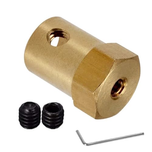 ELILANEY 8 Stück Motoranschluss Wellenhülse Messing Nabe Sechskantadapter 2 mm bis 8 mm Kupplungsadapter Welle verstellbar(8mm) von ELILANEY
