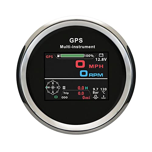 ELING 10 in 1 Multifunktionales Messgerät mit Stundenzähler LCD Digital 85 mm GPS Tachometer Kraftstoffstand Ölpresse Voltmeter RPM Messgerät für Autos Navi Limousine ELING 10 in 1 Multifunktionales Messgerät mit Stundenzähler LCD Digital 85 mm GPS Tachometer Kraftstoffstand Ölpresse Voltmeter RPM Messgerät für Autos Navi Limousine von ELING