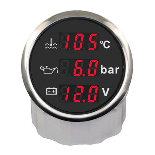 ELING 3-in-1 Universal Digital Multifunktions Voltmeter Öldruck-Wassertemperatur Messgerät für Auto Motorrad Traktor LKW 12 V/24 V ELING 3-in-1 Universal Digital Multifunktions Voltmeter Öldruck-Wassertemperatur Messgerät für Auto Motorrad Traktor LKW 12 V/24 V von ELING
