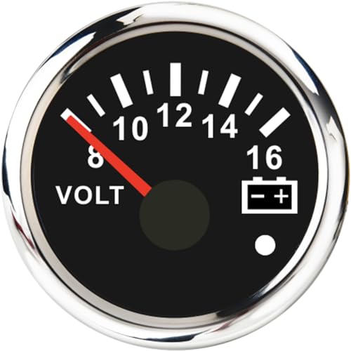 ELING 52 mm 2 Zoll Voltmeter 8–16 V 12 Spannung mit roter Hintergrundbeleuchtung mit Alarm für Auto Limousine Motorrad ELING 52 mm 2 Zoll Voltmeter 8–16 V 12 Spannung mit roter Hintergrundbeleuchtung mit Alarm für Auto Limousine Motorrad von ELING