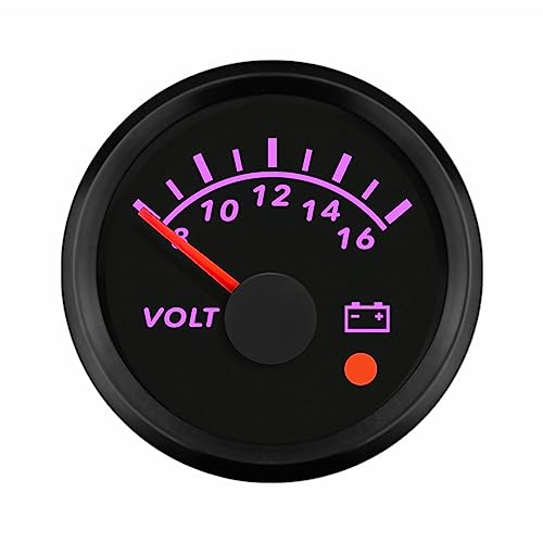 ELING 52 mm Voltmeter 12 V Spannungsmessgerät mit 8 Farben Hintergrundbeleuchtung mit Alarm für Wohnmobil SUV Rennen von ELING