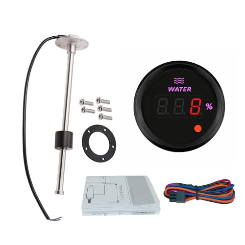ELING 52 mm Wasserstandsmesser mit Hintergrundbeleuchtung und Alarm 0–190 Ohm 380 mm Wasserstands Sendeeinheit Sensor 5 Löcher Montage für LKW Schiffe ELING 52 mm Wasserstandsmesser mit Hintergrundbeleuchtung und Alarm 0–190 Ohm 380 mm Wasserstands Sendeeinheit Sensor 5 Löcher Montage für LKW Schiffe von ELING